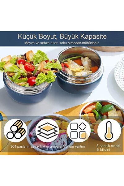 GÜVEN 6 Hours Hot Cold Feeding Bowl and Food Thermos