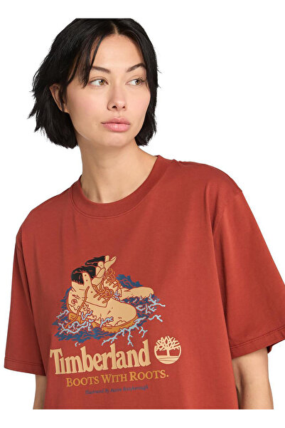 Timberland Boots Printed Men's Red T-Shirt