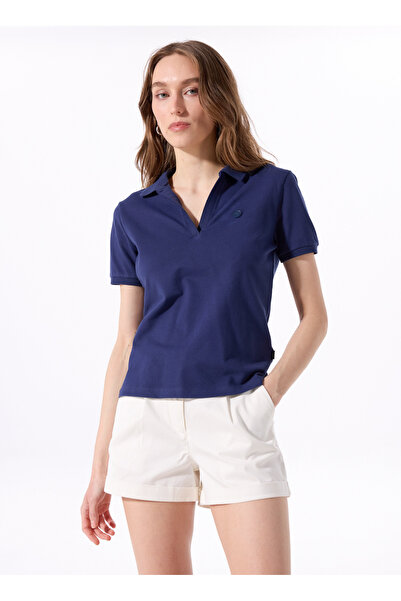 Jeep Lacivert Kadın Relaxed Düz Polo T-Shirt J5SL-TST7070