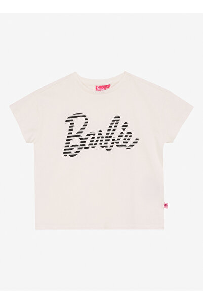 Barbie Baskılı Ekru Kız Çocuk T-Shirt BRB5SG-TST6001
