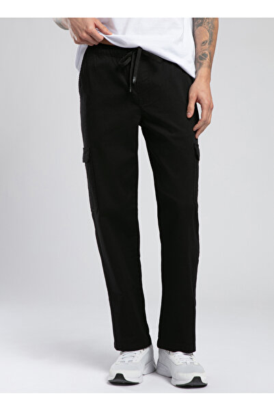 Lee Cooper Düz Paça Siyah Erkek Kargo Pantolon 252 LCM 221012 JOGGER