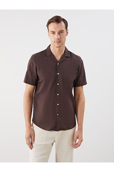 LC Waikiki قميص رجالي من New Season Regular Fit Resort بأكمام قصيرة من الكتان...