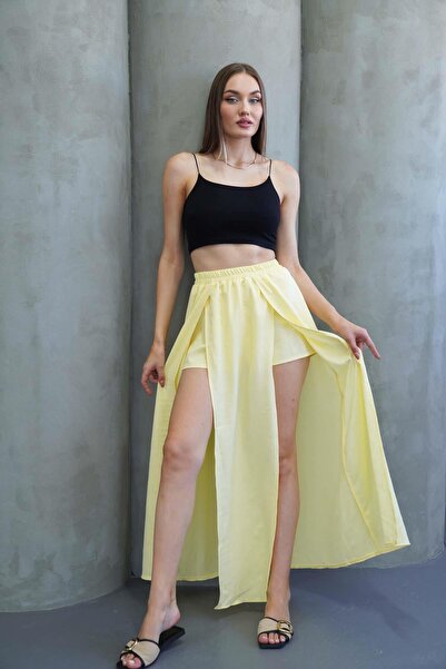 Hazel Fusta lungă cu deschidere galbenă