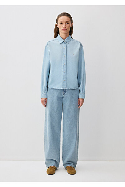 Mavi Carlia Classic Denim Açık Mavi Jean Gömlek Crop / Kısa Kesim 1210924-89580