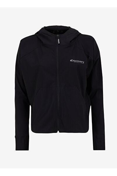 Discovery Expedition D5SL-SWT3551 Siyah Kapüşonlu Relaxed Baskılı Kadın Sweat...