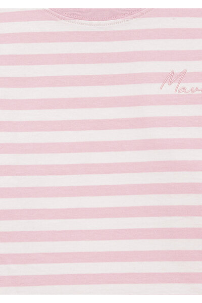 Mavi Κεντημένο ροζ ριγέ μπλουζάκι Loose Fit / Loose Relaxed Fit 7610262 -89150