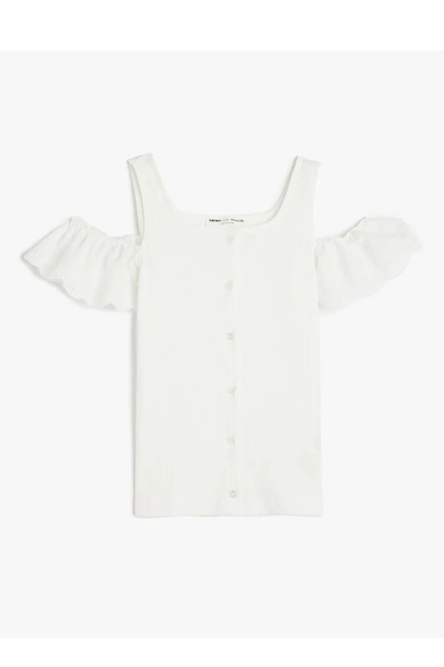 Koton Plain White Girl Blouse 5Skg60014Ak