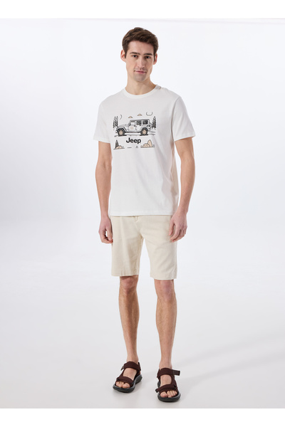 Jeep Açık Bej Erkek Basic Keten Karışımlı Şort J5SM-SHT7268