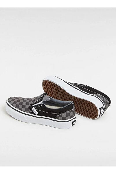 Vans Siyah - Gri Kız Çocuk Yürüyüş Ayakkabısı VN000ZBUEO01-UY Classic Slip-On
