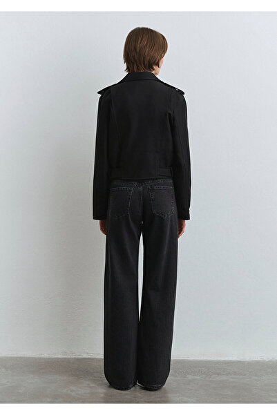 Mavi Siyah Crop Trençkot 1110655-900