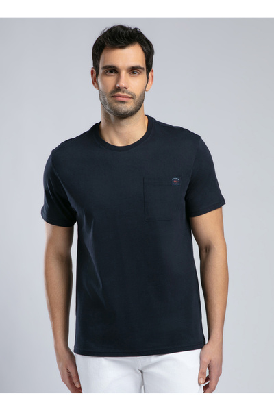 Lee Cooper Велосипедна комір синя чоловіча футболка 252 LCM 242018 VINCENT СИНЯ