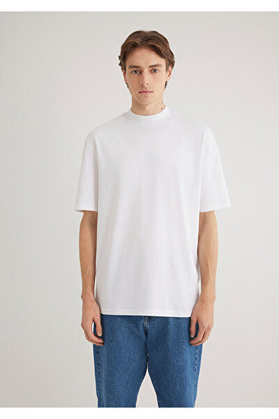 Mavi Beyaz Basic Tişört Loose Fit / Bol Rahat Kesim 0611193-620