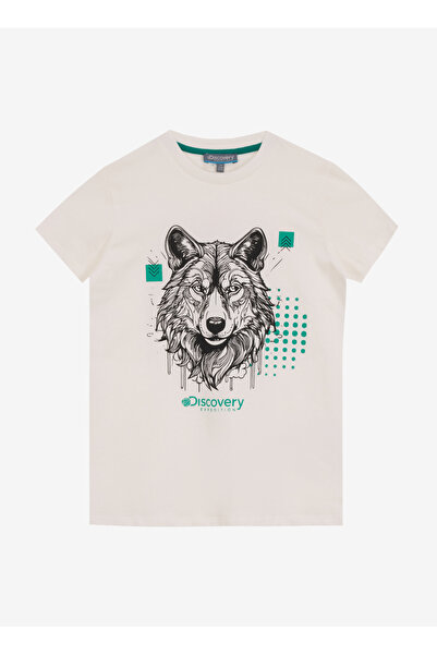 Discovery Expedition Baskılı Kırık Beyaz Erkek Çocuk T-Shirt D5SB-TST3285