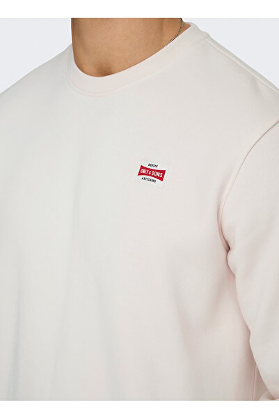 Only & Sons Біла чоловіча футболка з коміром ONSDAWSON REG CREW VD