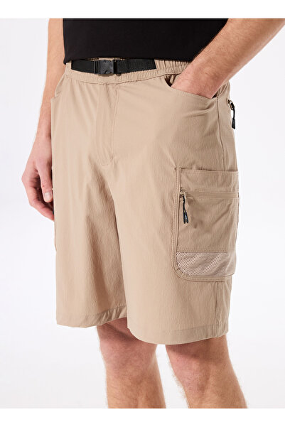 Discovery Expedition D5SM-SHT3932 Bej Relaxed Fit Baskılı Kargo Şort