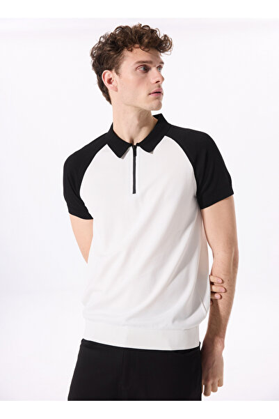 Fabrika Beyaz Erkek Polo Yaka Basic Kazak F5SM-KZK 2073