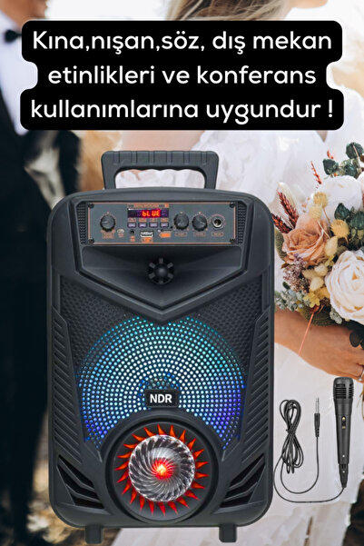 POLYGOLD Outdoor Parti Hoparlörü Hoparlör 8 Inç Kablosuz Speaker Ses Bombası Radyo Bt Usb Tf Kart Aux