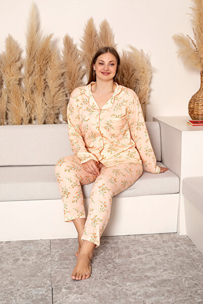 nisaNCa Long Sleeve Shirt Collar Women's Plus Size Pinterest Pajama Set - Seasonal Women's Pajamas