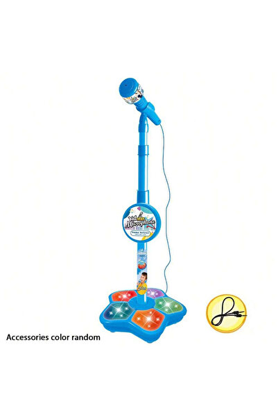 Choice حامل ميكروفون أزرق للأطفال، ميكروفون كاريوكي إلكتروني محمول للأطفال، م...