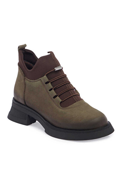 Tergan Yeşil Hakiki Nubuk Deri Kadın Casual Bot - K23K1BT66960-G98