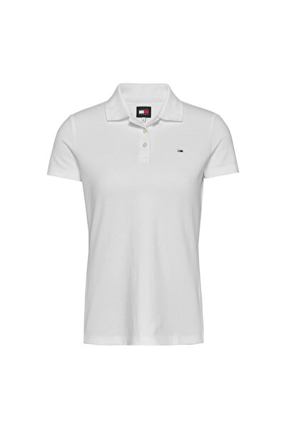 Tommy Jeans Polo Yaka Beyaz Kadın T-Shirt DW0DW20160YBL