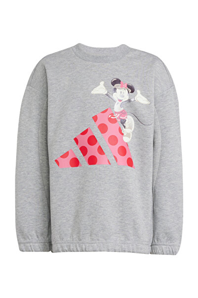 adidas Gri - Pembe Kız Çocuk Baskılı Tayt Takımı JF3645-LG DY MI JOG