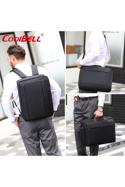 CoolBELL Multi-Functional Convertible Laptop Messenger Backpack – Fits Laptop/MacBook/Tablet