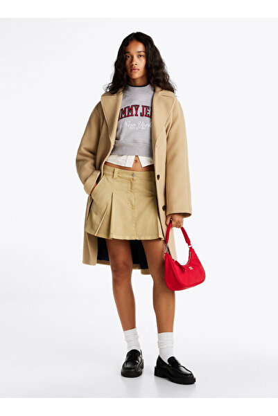 Tommy Jeans Yüksek Bel Bej Kadın Kısa Etek DW0DW19366ACT