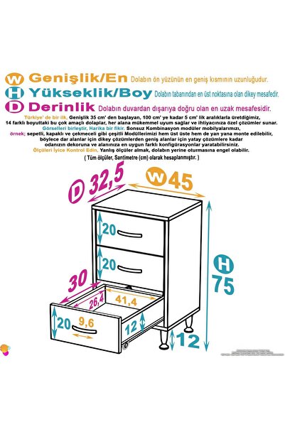 Modilayn Çok Amaçlı Dolap 3 Çekmeceli Takı Dolabı Tek Gözlü Ayaklı Dar Şifonyer Komodin