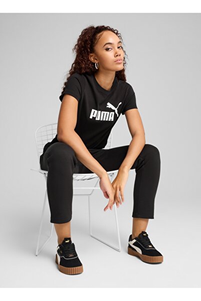 Puma 68237001 Ess No. 1 Logo Tee Bl White Round Neck Regular Fit Printed Women's T-Shirt