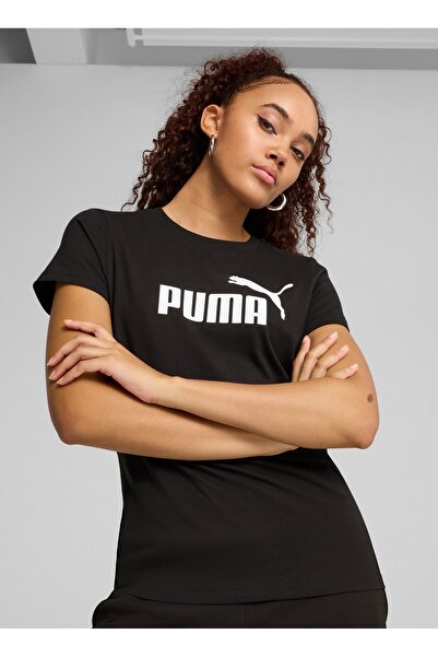 Puma 68237001 Ess No. 1 Logo Tee Bl White Round Neck Regular Fit Printed Women's T-Shirt