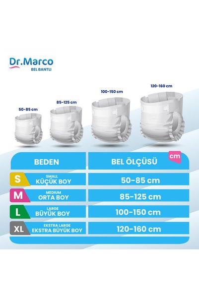 DR.MARCO Waistband Textile Surface Patient Diapers L-Large 30 Pieces