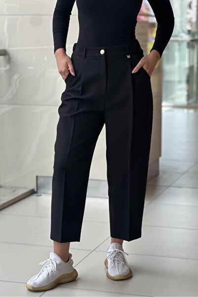 sentez giyim Sentez Roma Arkası Lastikli Pileli Pantolon