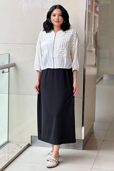 sentez giyim Synthesis Side Ribbed Skirt