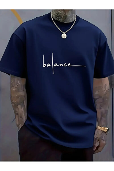 ACTIVE MODA - Balance Printed Cotton Oversize Men's T-Shirt Large