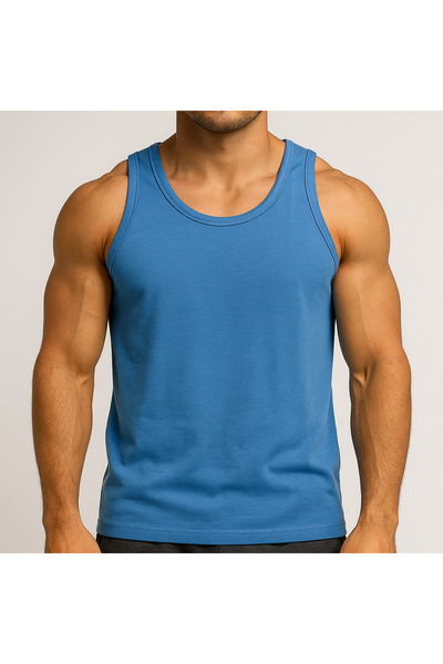 rood Men's Short Sleeve Rib Tank Top