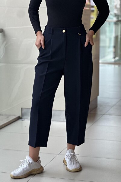 sentez giyim Sentez Roma Arkası Lastikli Pileli Pantolon