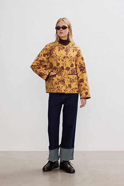 BE BLUE Floral Coat with Flower Quilted