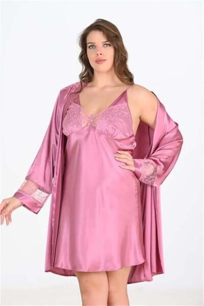 Motto10 butik Motto10butik طقم روب استحمام كبير الحجم مكون من قطعتين من الورد...