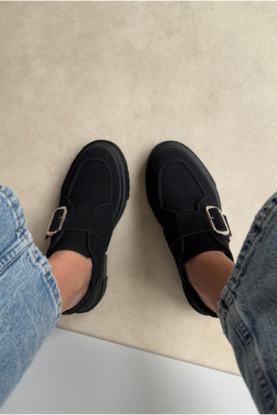 Mupa Shoes Black Suede Women's Loafers