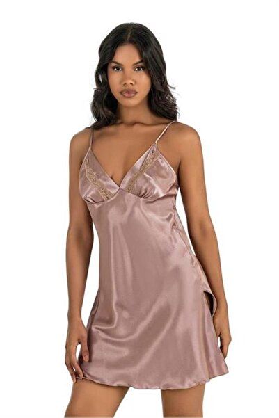 Aria's Closet فستان نوم قصير من الساتان من أرياس كلوت مينك 8211