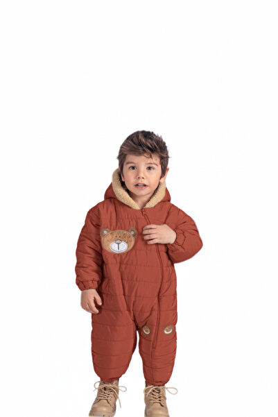 Merfer Kışlık Astronot Kozmonot Tulum Bebek Montu Ayıcık Desenli Kapüşonlu Ki...