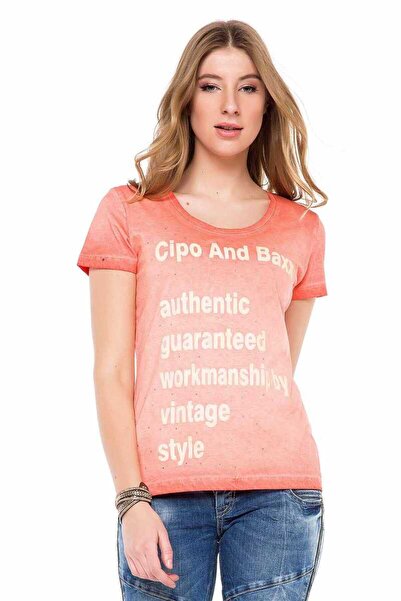 Cipo&Baxx Wt223 Printed women's vintage t-shirt