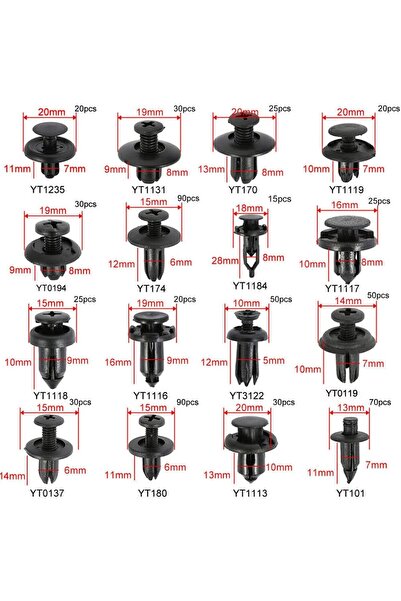 Generic مجموعة أدوات ومشابك للسيارة شاملة 655 قطعة مشابك تثبيت للوحات الأبواب ديكورات الداخلية واغطية المحرك