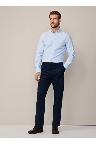 Hackett Slim Fit Gömlek Yaka Açık Mavi Erkek Gömlek HM309361