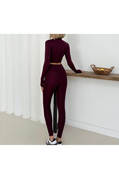 SUYA US WEAR Zipper Detailed Crop-Leggings Diving Sports Suit