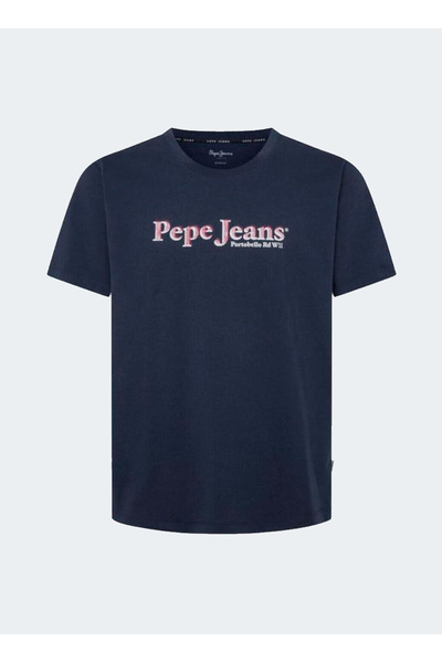 Pepe Jeans Crew Neck Navy Blue Men's T-Shirt Pm509649-594 Somers Tee