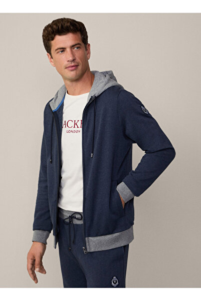 Hackett Kapüşon Yaka Koyu Lacivert Erkek Sweatshırt HM581287
