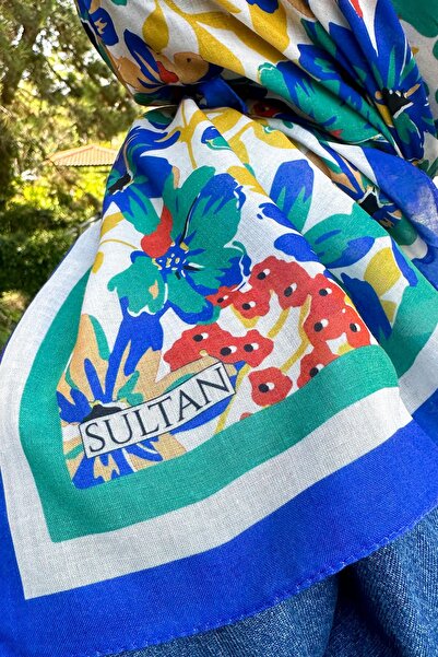 Sultan Eşarp Φουλάρι Sultan Fresh Cotton - Πλήρες μοτίβο λουλουδιών - SFE007-08
