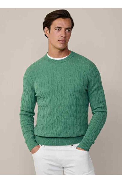 Hackett Bisiklet Yaka Slim Fit Yeşil Erkek Kazak HM703241